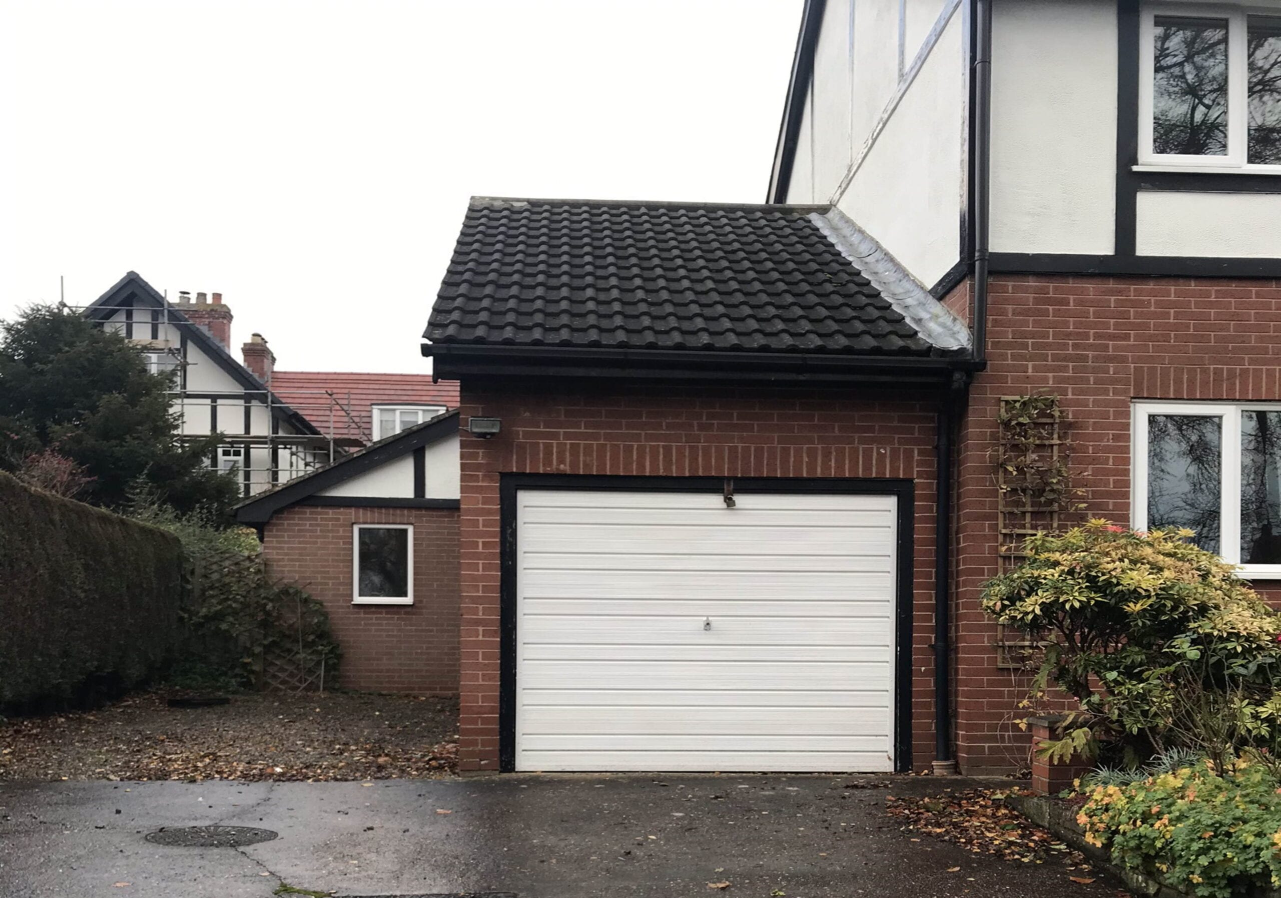 before photo showing garage on house in Roundhay before a house extension was built with designs by HB Architectural Services before photo showing garage on house in Roundhay before a house extension was built with designs by HB Architectural Services